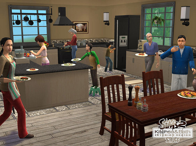 The Sims 2 Kitchen & Bath Interior Design Stuff kitchen gameplay screenshot