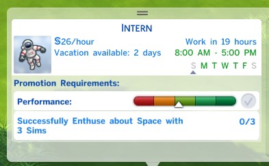 The Sims 4 career goals required before promotion.