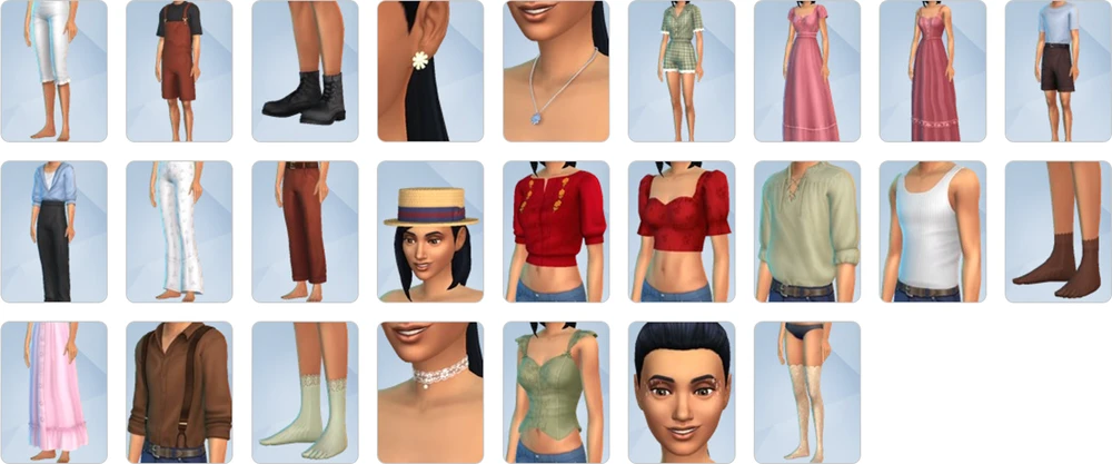 CAS items from The Sims 4 Prairie Dreams Kit