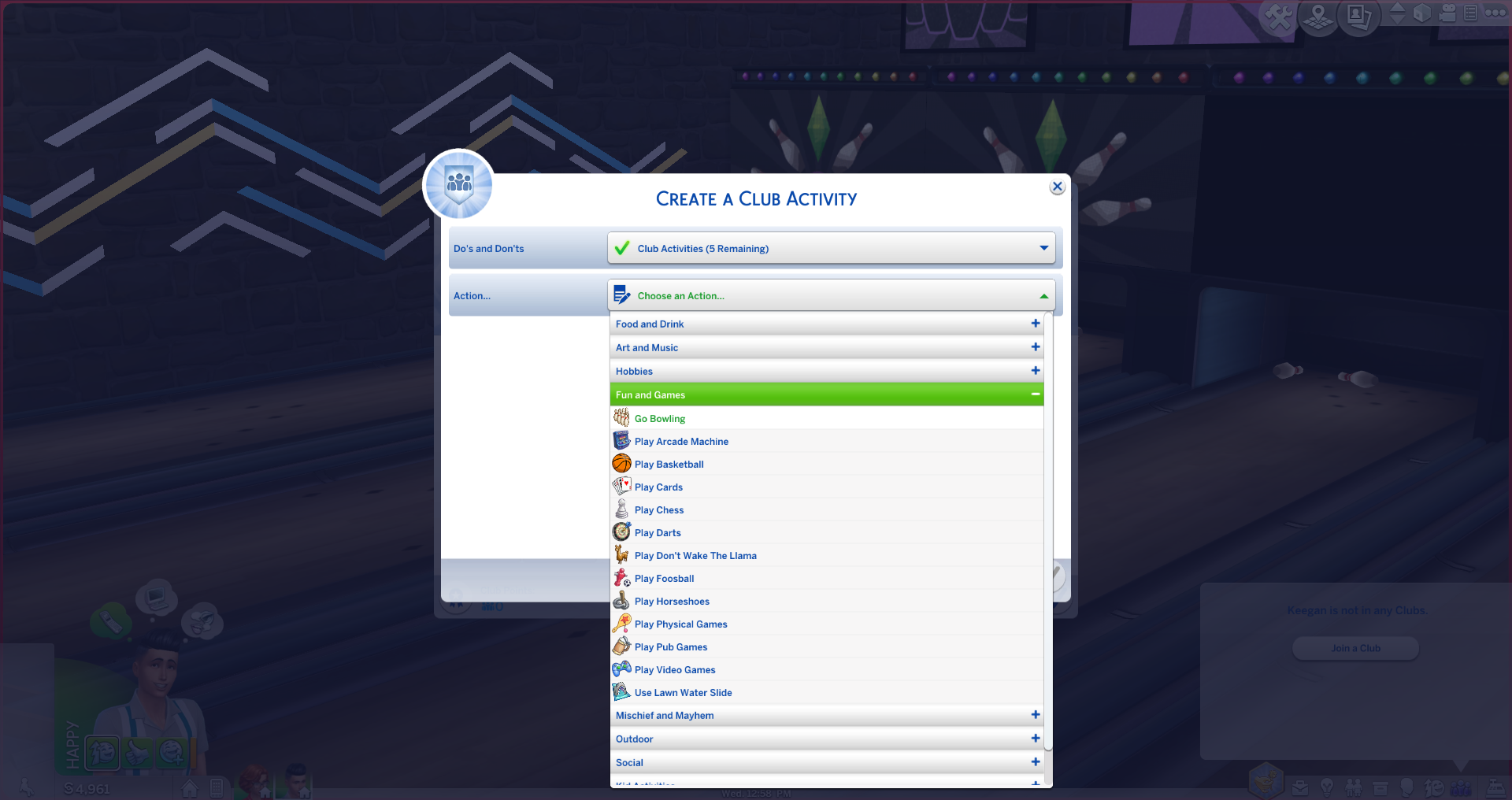 Sims 4 Bowling Night Game Guide