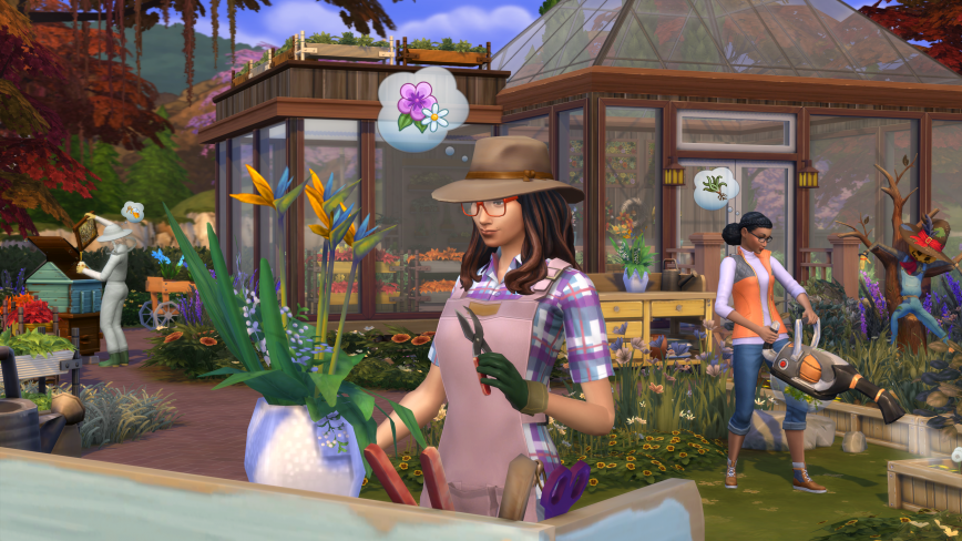 Screenshot from The Sims 4 Seasons showing weather effects